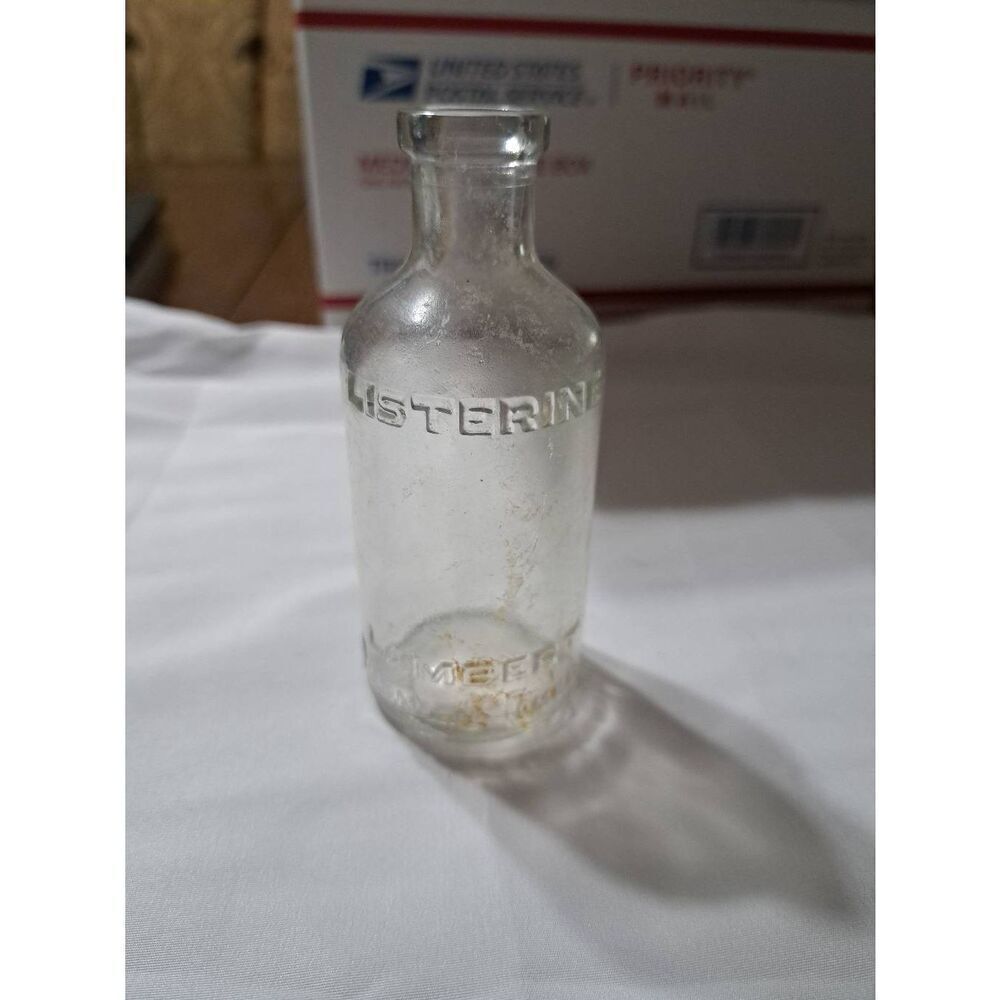 Vintage Listerine Owens Illinois Glass Bottle Apothecary Mouthwash Medicine